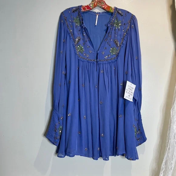 Free People Bali Golden Sun Embellished Beaded Party Mini Dress Dresses Free People Bali Golden Sun Embellished Beaded Party Mini Dress Dresses